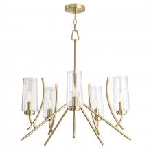 ELK Home 8154-SB-CL - Tulip 23.25&#39;&#39; Wide 5-Light Chandelier - Satin Brass