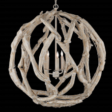 Currey 9000-1133 - Driftwood Whitewash Orb Chande