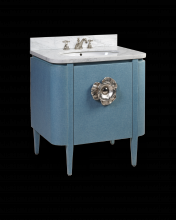 Currey 3800-0005 - Briallen 30&#34; Blue Linen Vanity with Oval Undermount Sink